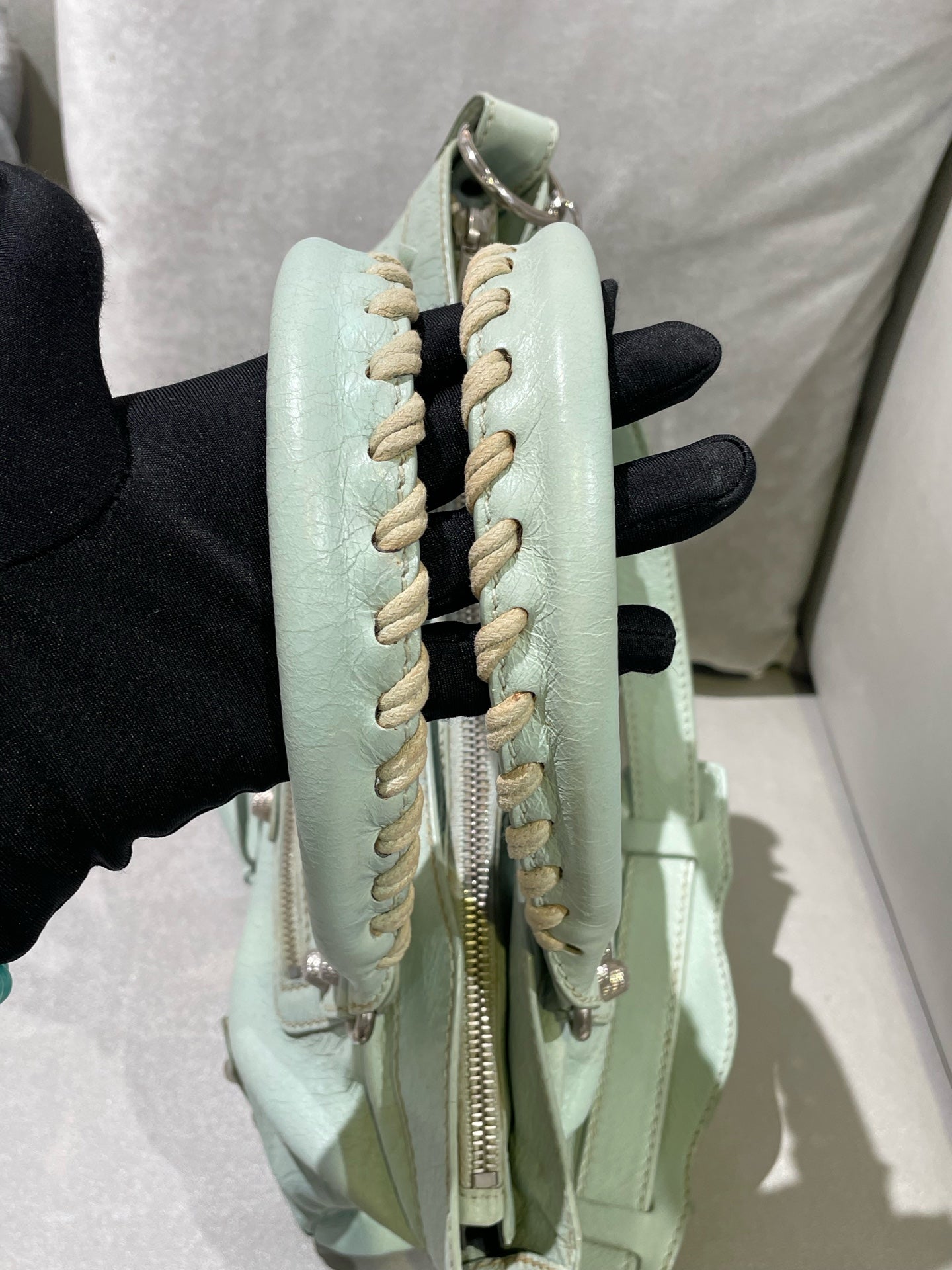 Balenciaga Women’s Metallic-Edged Handbag Green 390149-AQ41G-9670