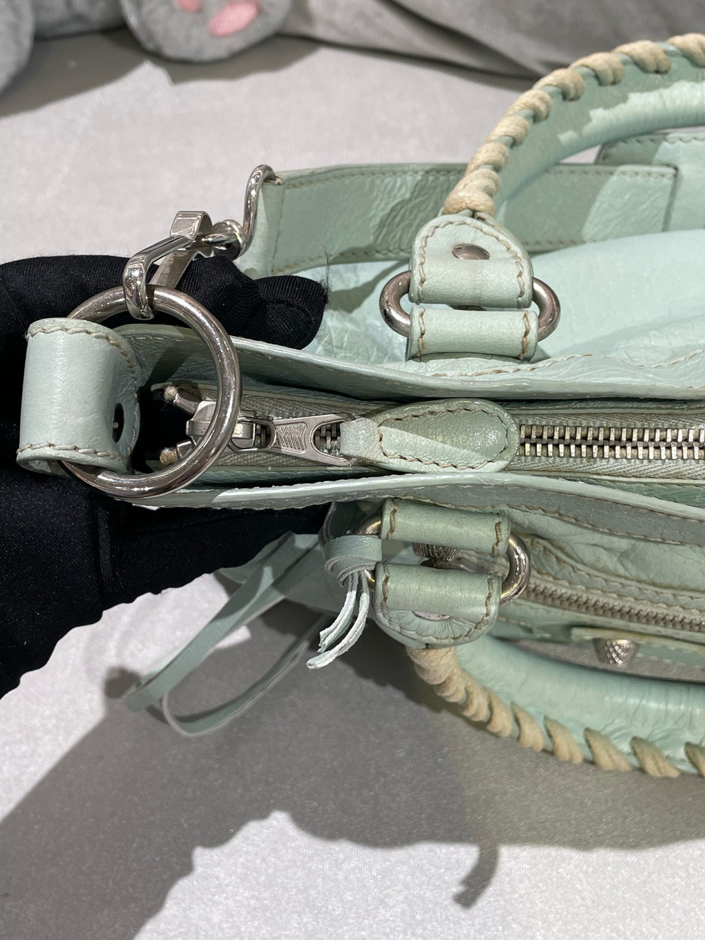 Balenciaga Women’s Metallic-Edged Handbag Green 390149-AQ41G-9670