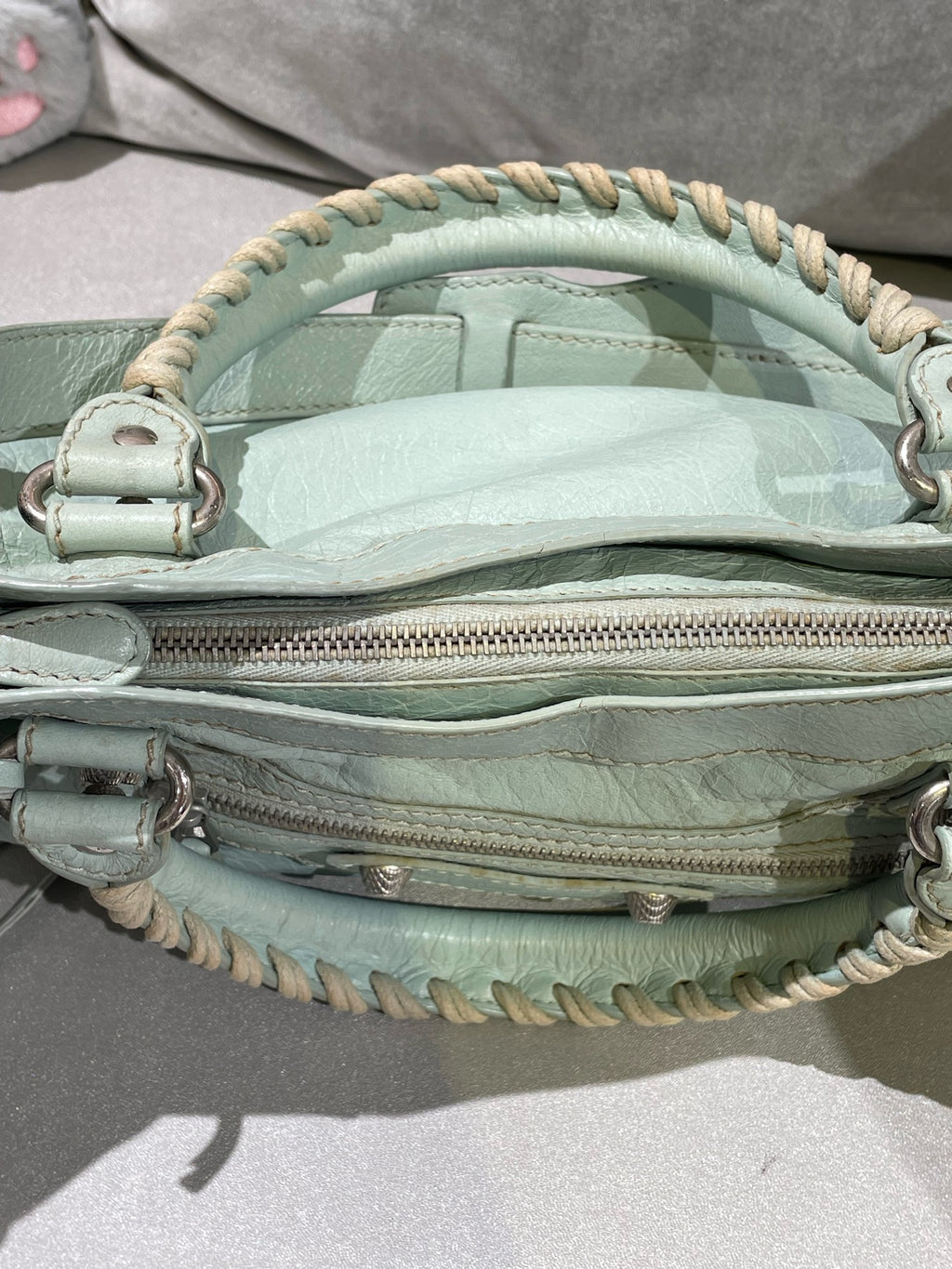 Balenciaga Women’s Metallic-Edged Handbag Green 390149-AQ41G-9670