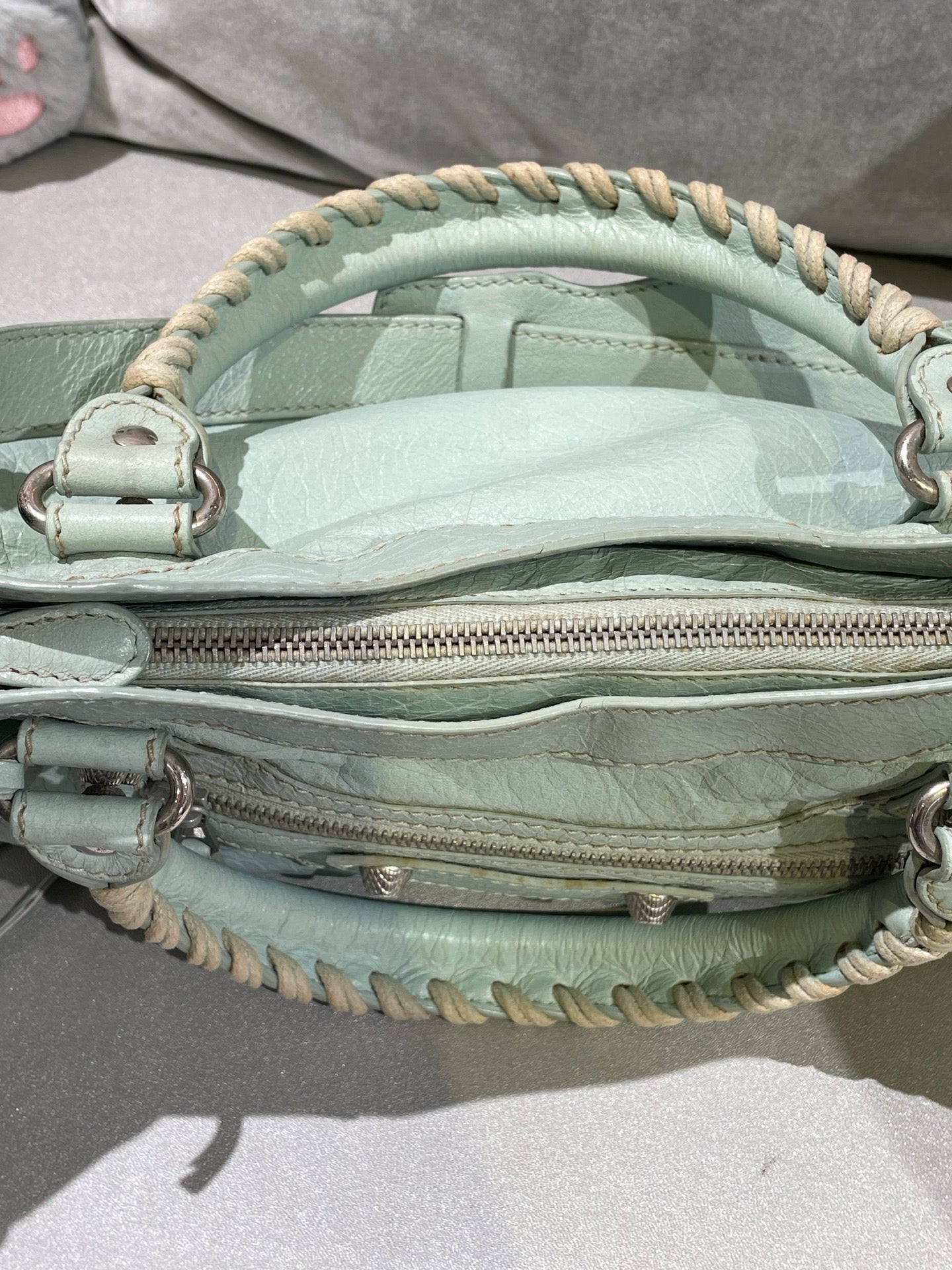 Balenciaga Women’s Metallic-Edged Handbag Green 390149-AQ41G-9670