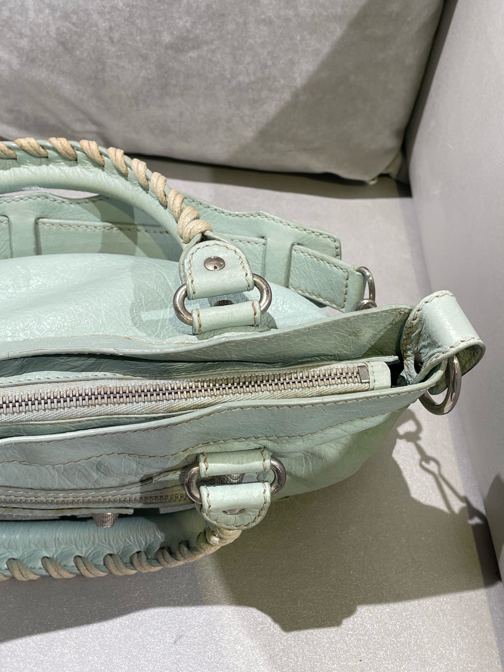 Balenciaga Women’s Metallic-Edged Handbag Green 390149-AQ41G-9670