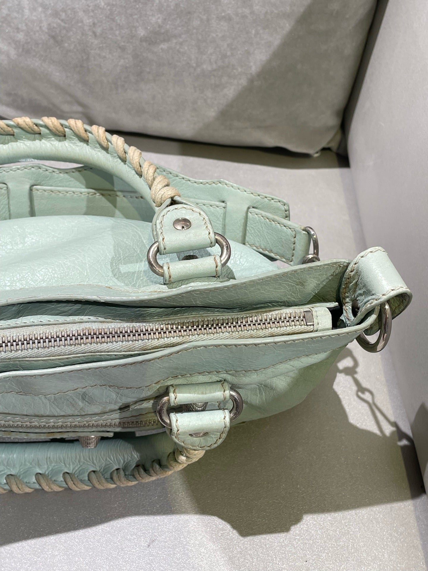 Balenciaga Women’s Metallic-Edged Handbag Green 390149-AQ41G-9670