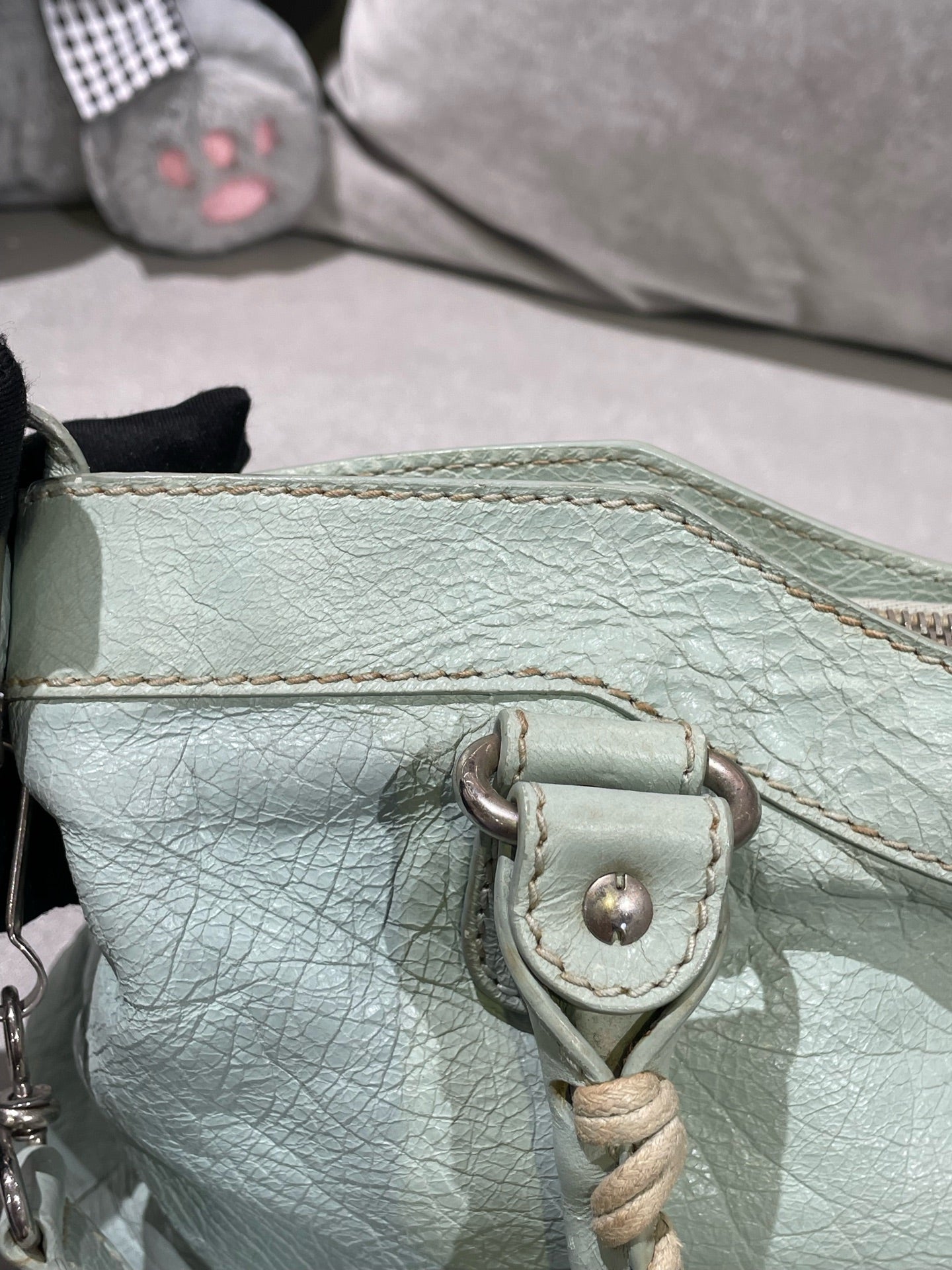 Balenciaga Women’s Metallic-Edged Handbag Green 390149-AQ41G-9670