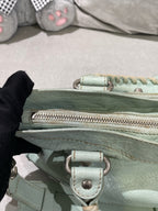 Balenciaga Women’s Metallic-Edged Handbag Green 390149-AQ41G-9670