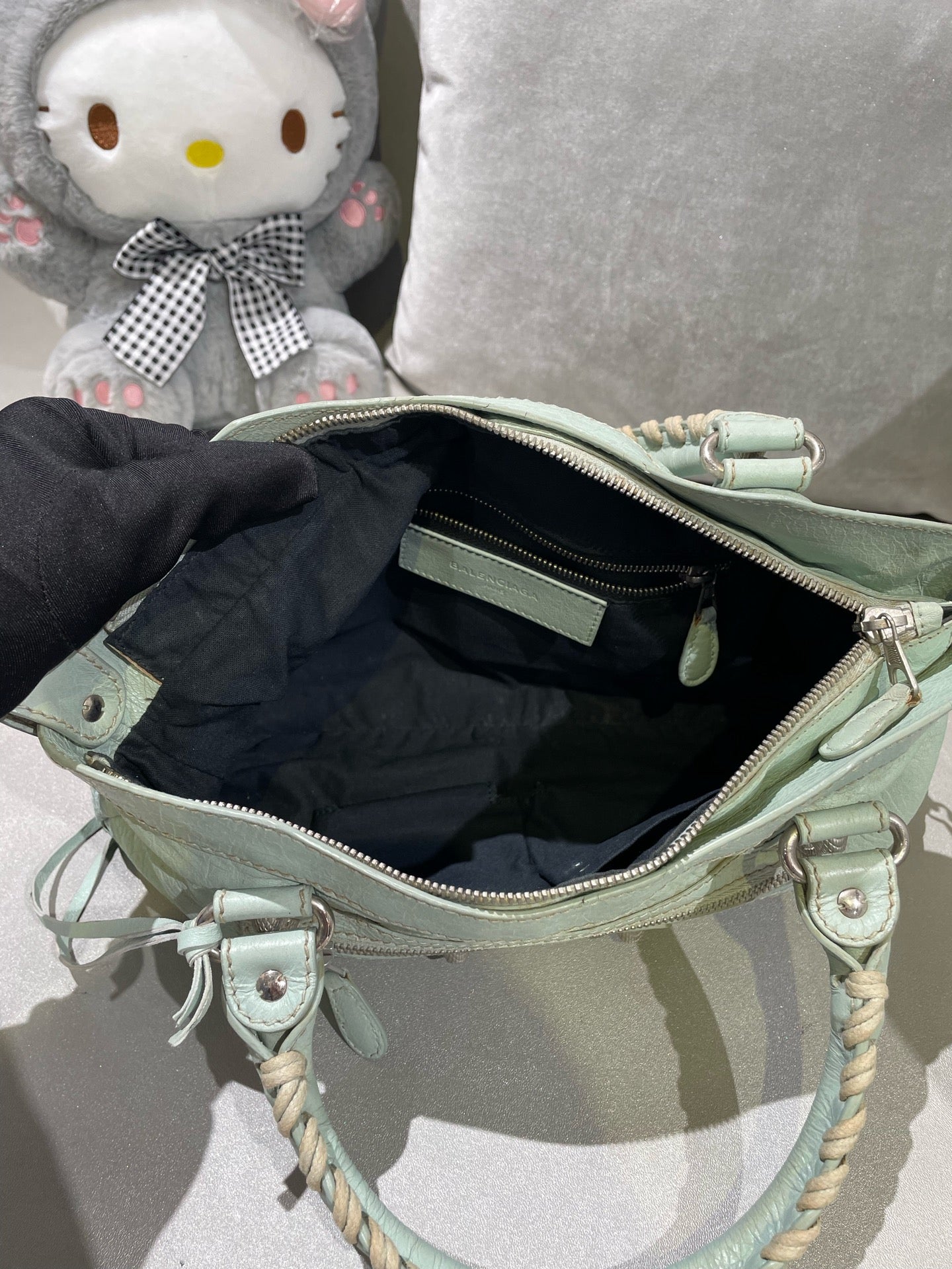 Balenciaga Women’s Metallic-Edged Handbag Green 390149-AQ41G-9670