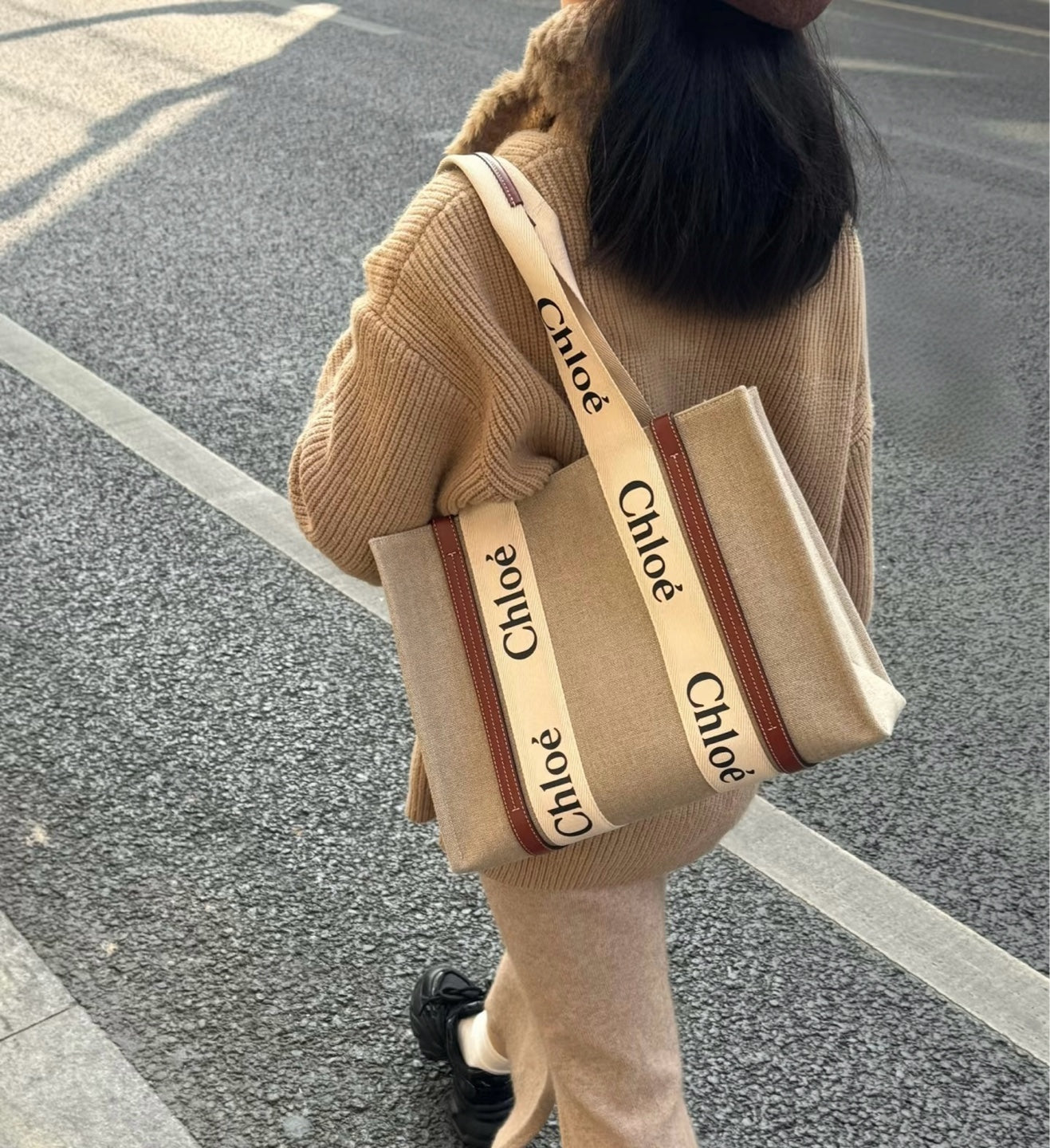 Chloe Canvas Brown Tote