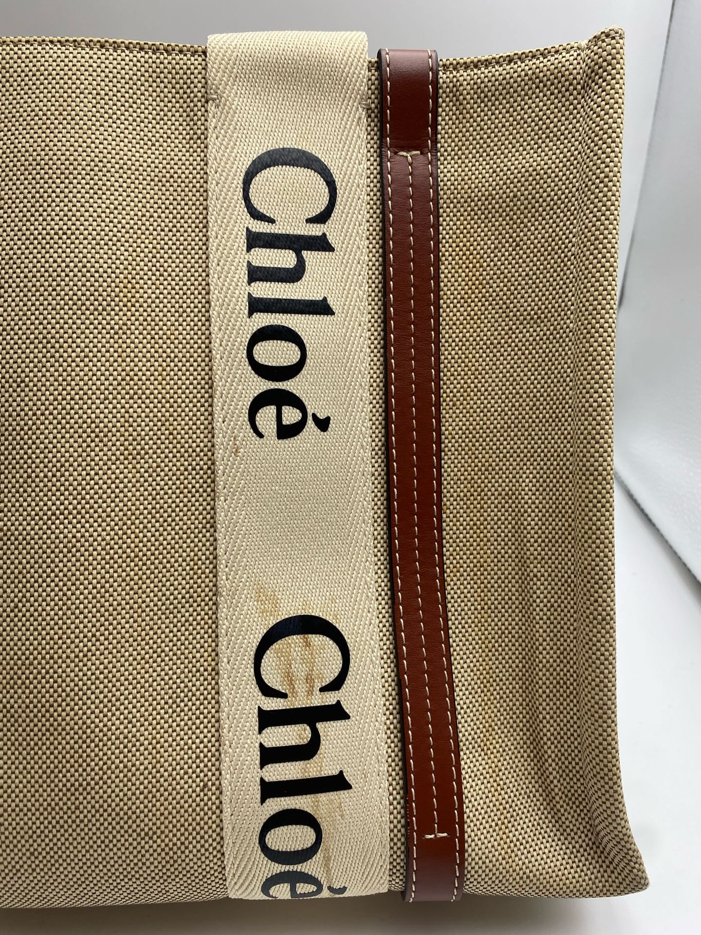 Chloe Canvas Brown Tote