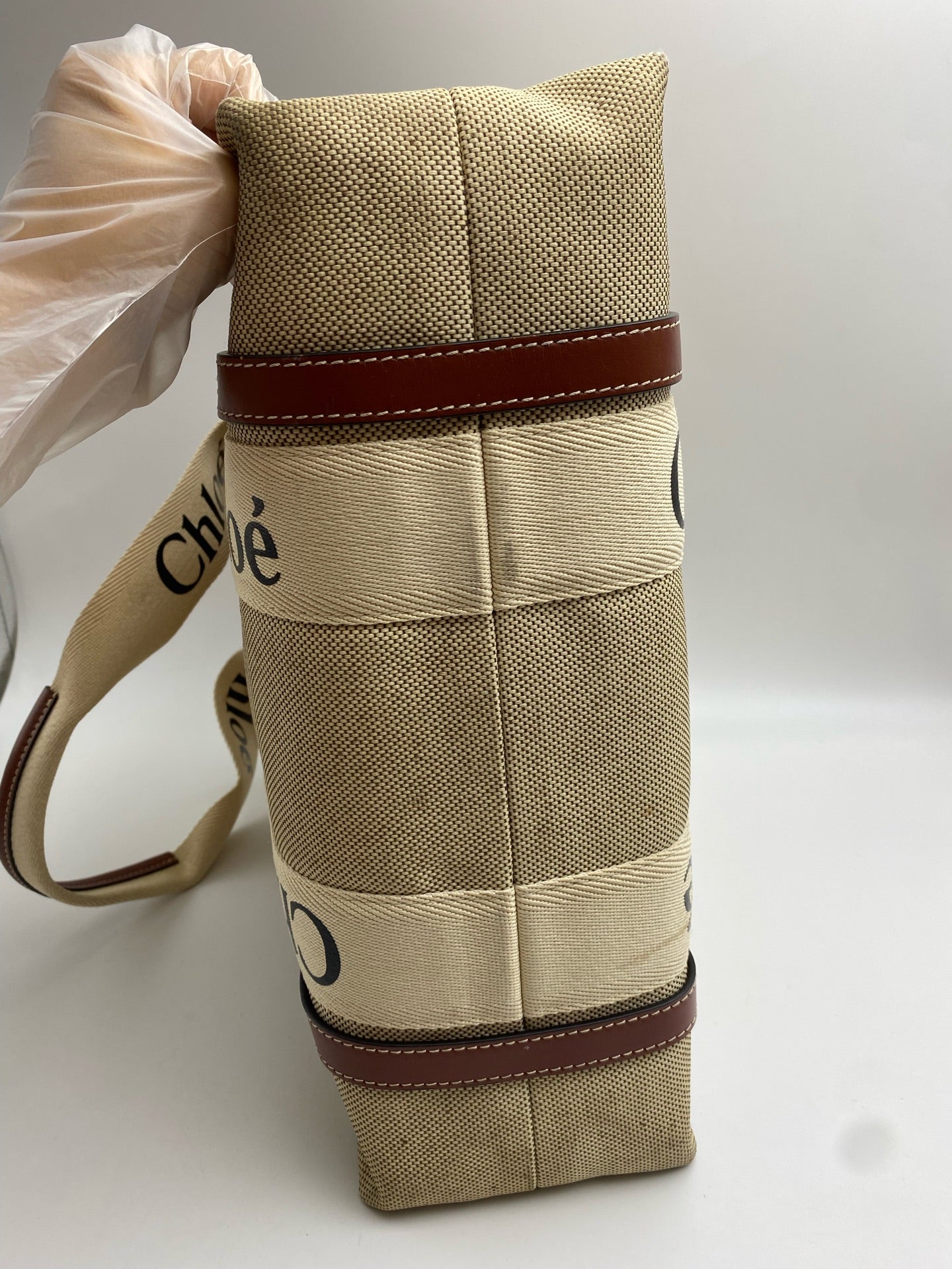 Chloe Canvas Brown Tote