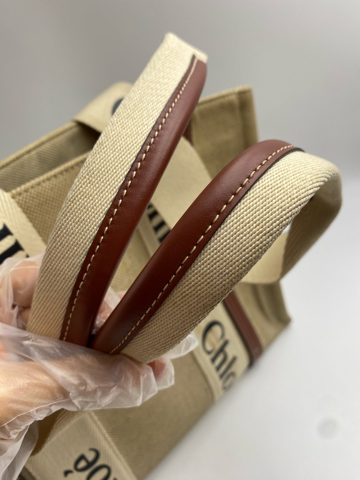 Chloe Canvas Brown Tote