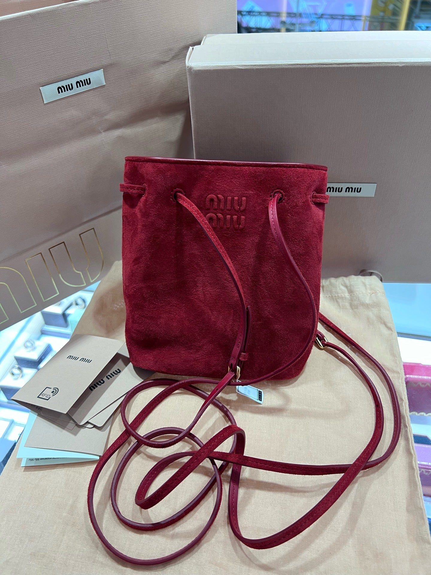 Miu Miu Alcantara Red