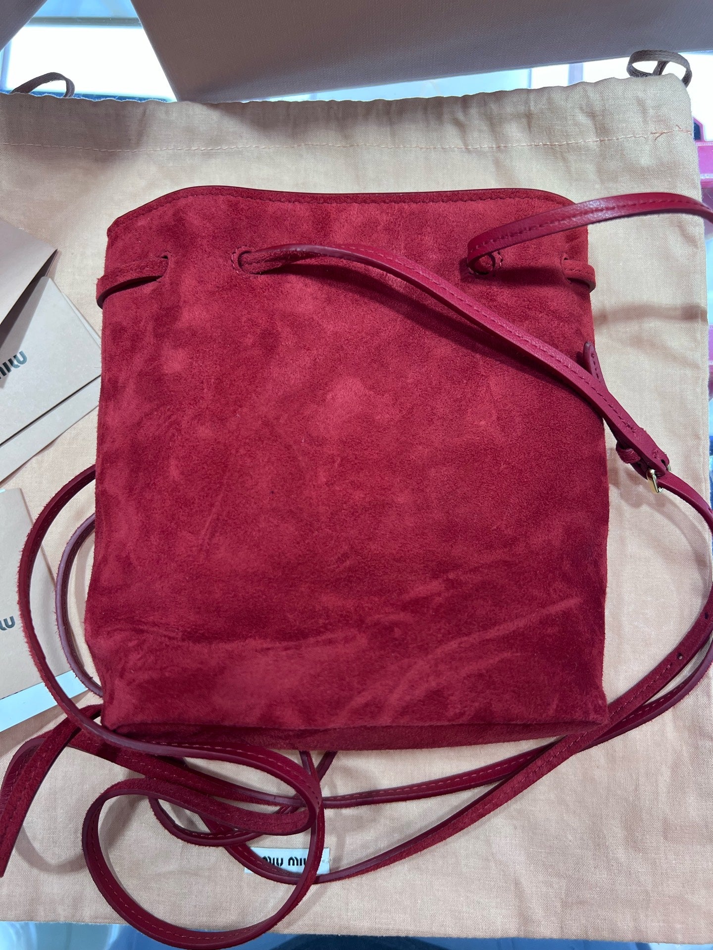 Miu Miu Alcantara Red