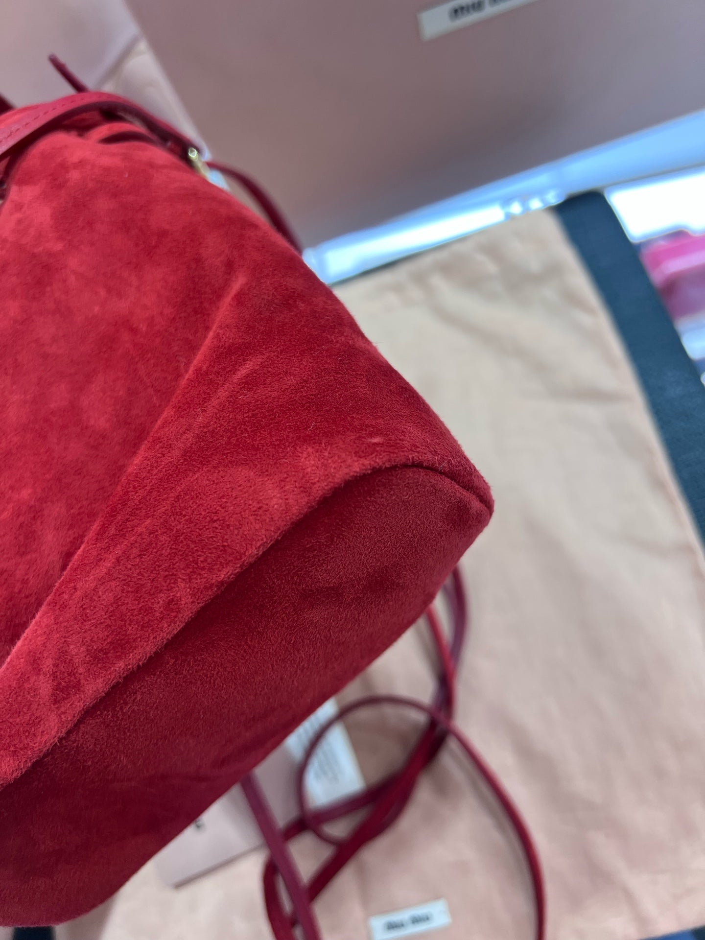 Miu Miu Alcantara Red