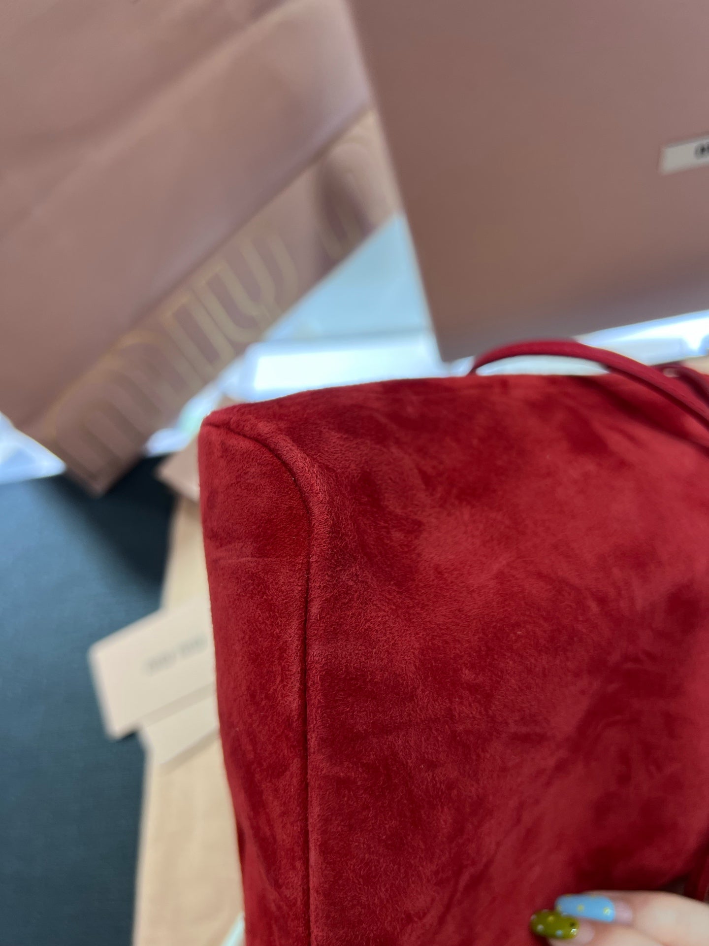 Miu Miu Alcantara Red