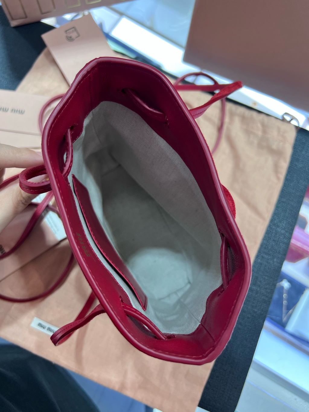Miu Miu Alcantara Red
