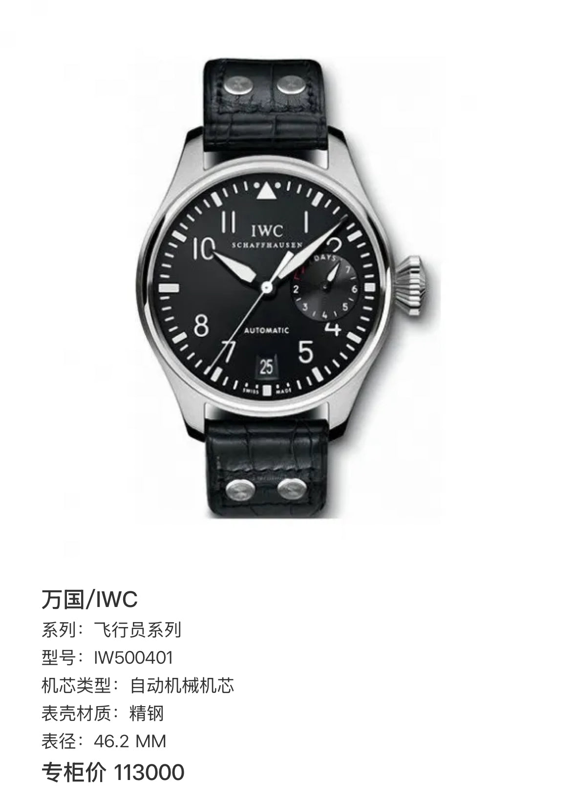 IWC Pilot Series 46.2 MM IW500401
