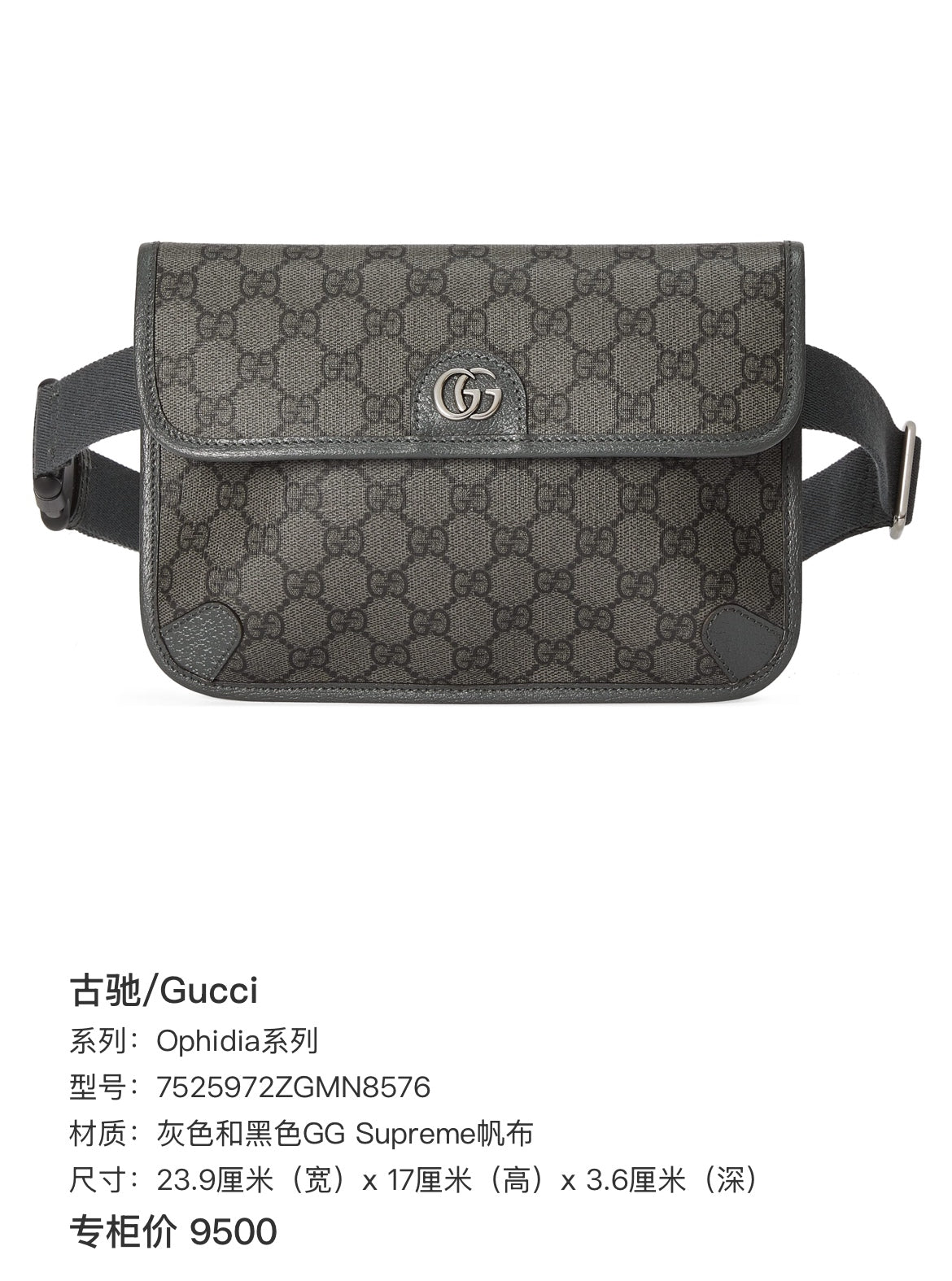 Gucci Ophidia Collection Canvas Gray 7525972ZGMN8576