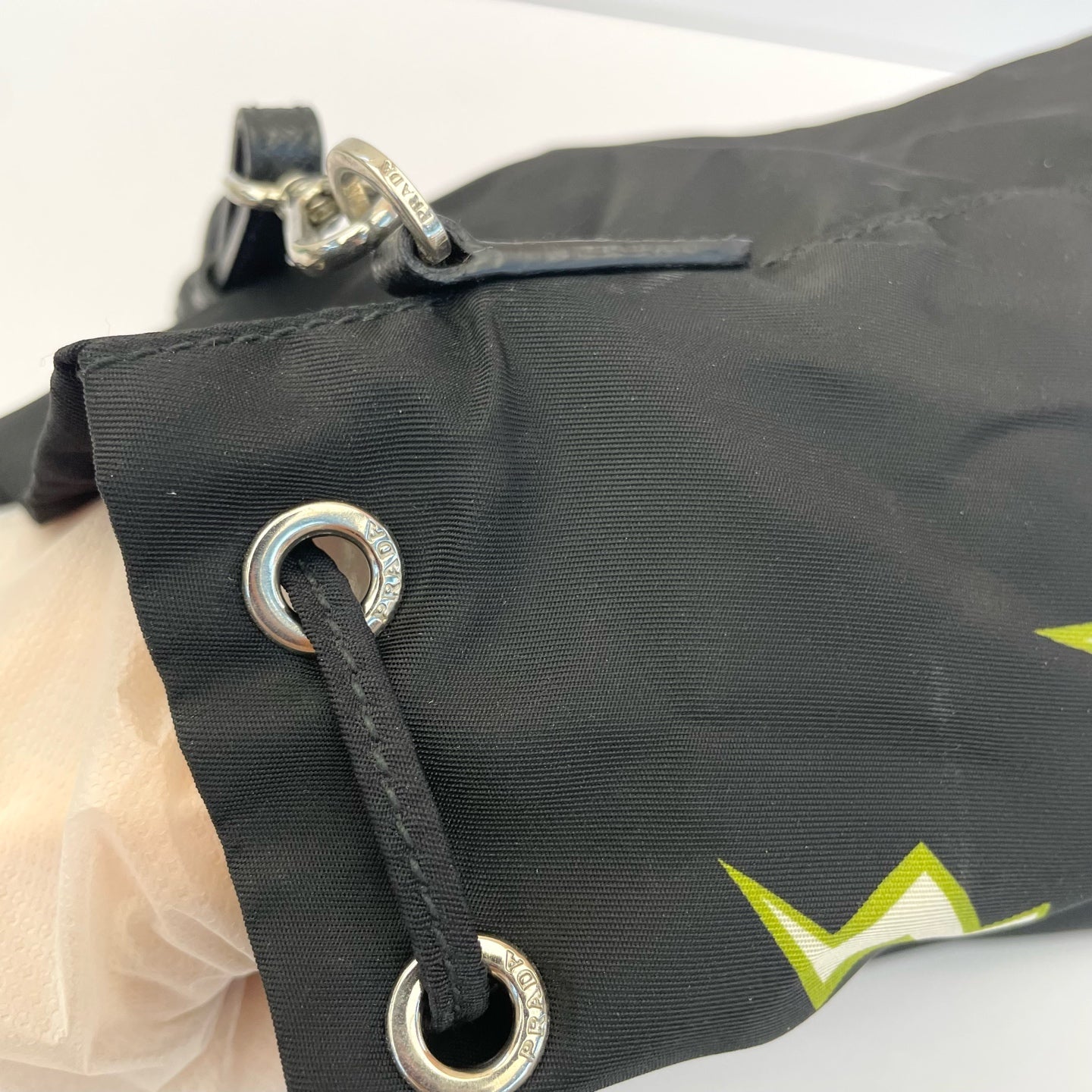 Prada Cordura Green Bucket & Drawstring Bag