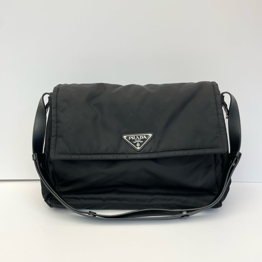 Prada Cini Large Re-Nylon Recycled Nylon Messenger Bag Cordura Messenger Bag 1BD256_RDLN_F0002_V_OOO
