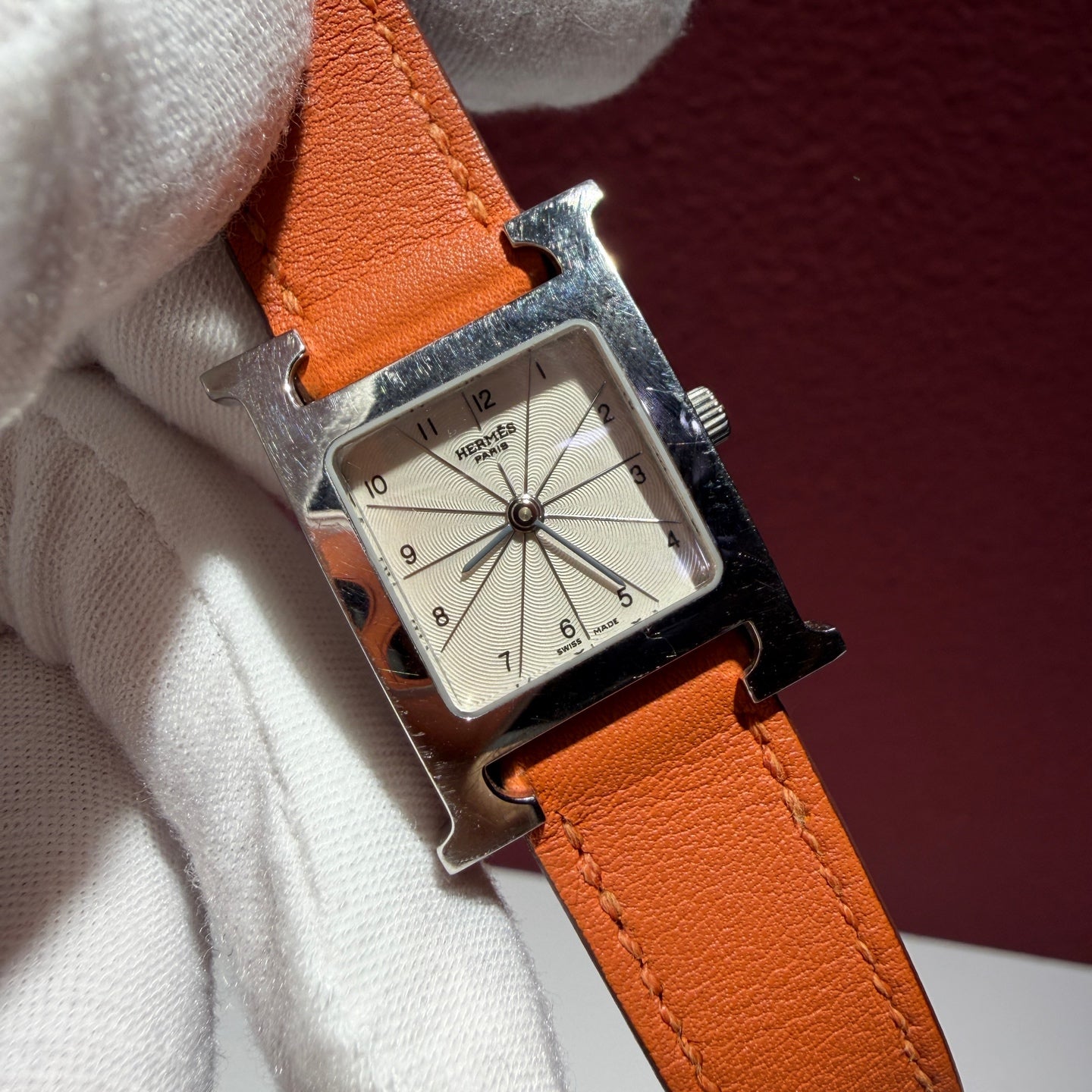 Hermes Quartz watch 21 x 21 millimeters