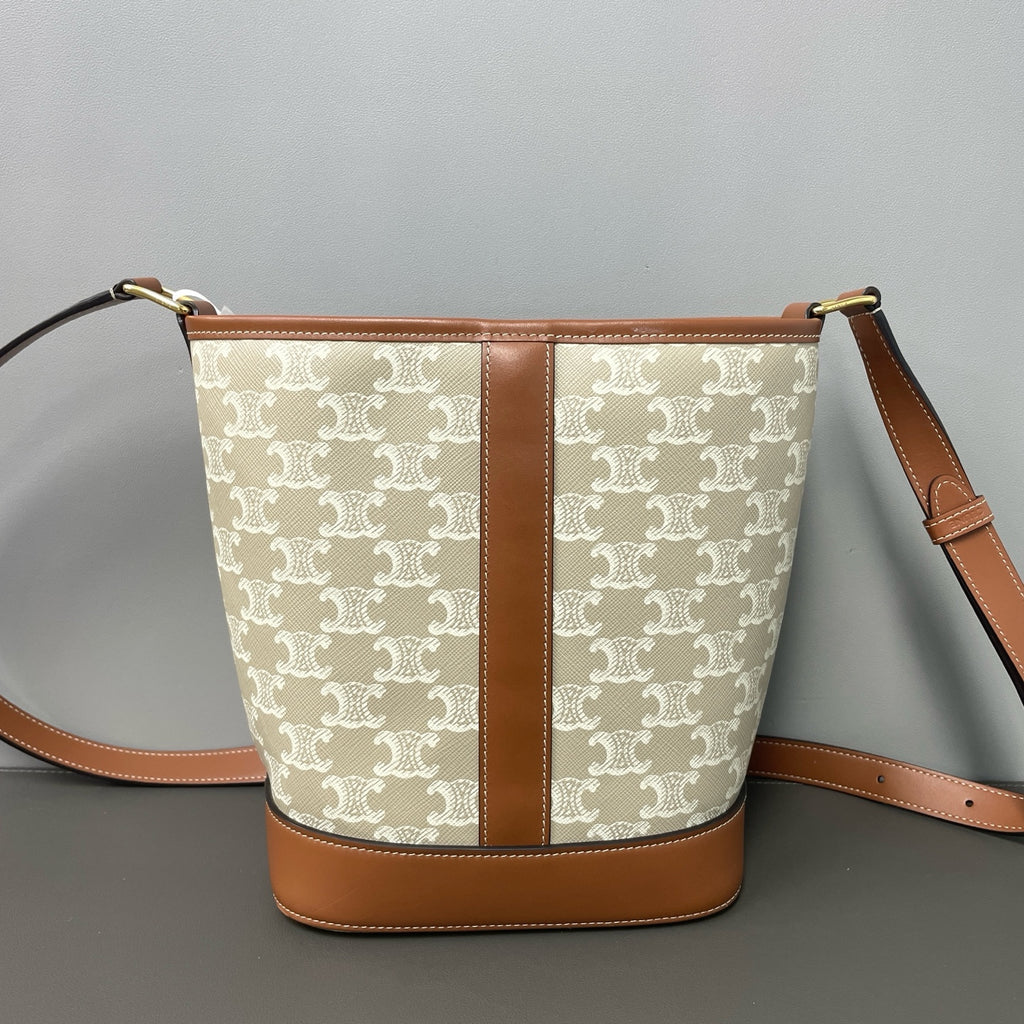 Celine Gray Bucket & Drawstring Bag