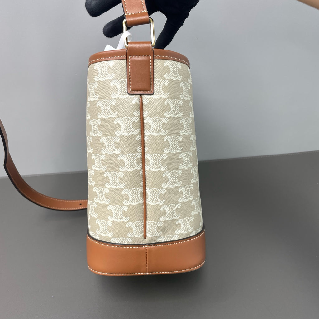 Celine Gray Bucket & Drawstring Bag