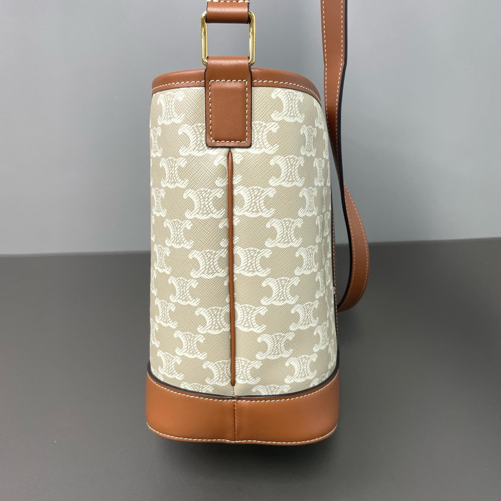 Celine Gray Bucket & Drawstring Bag