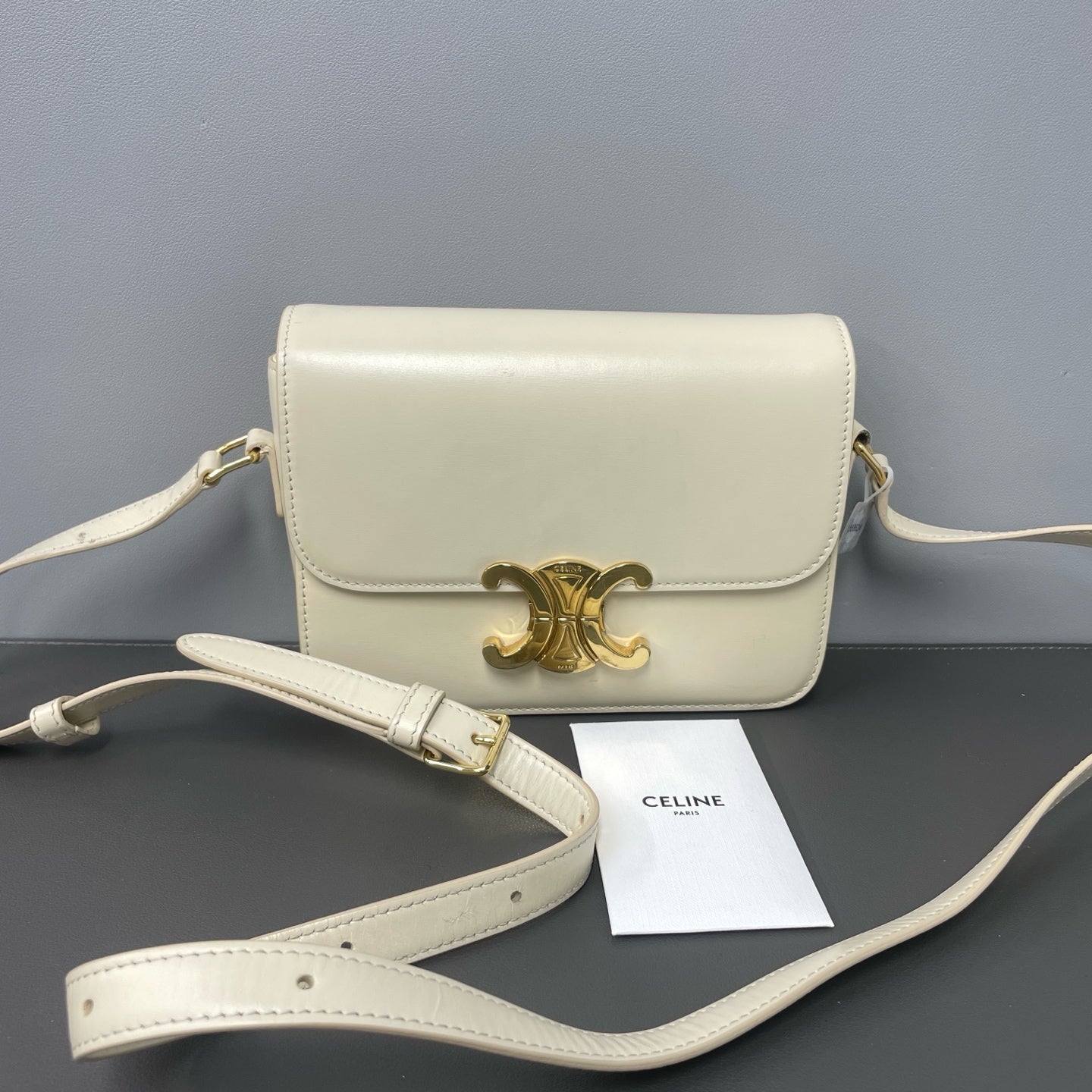 Celine Leather Gold Satchel