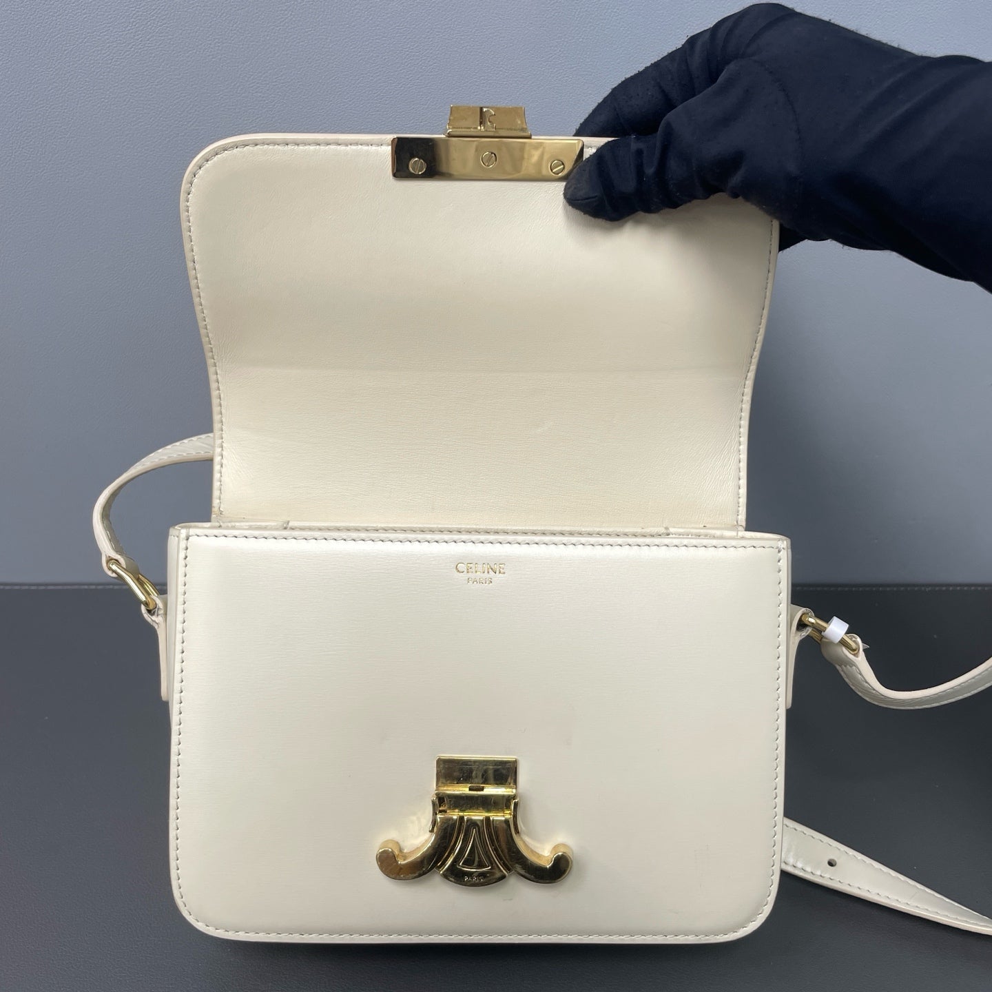 Celine Leather Gold Satchel
