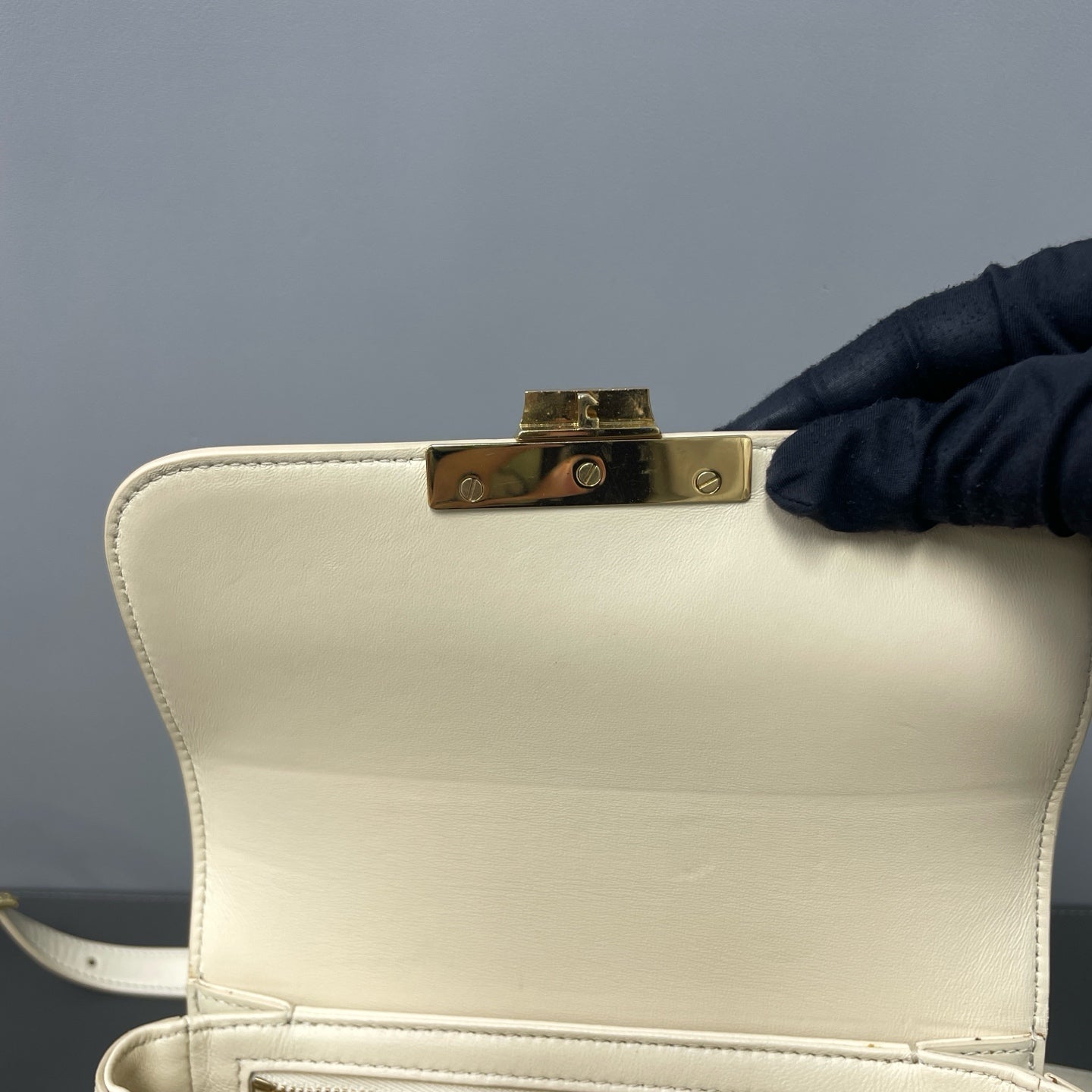 Celine Leather Gold Satchel