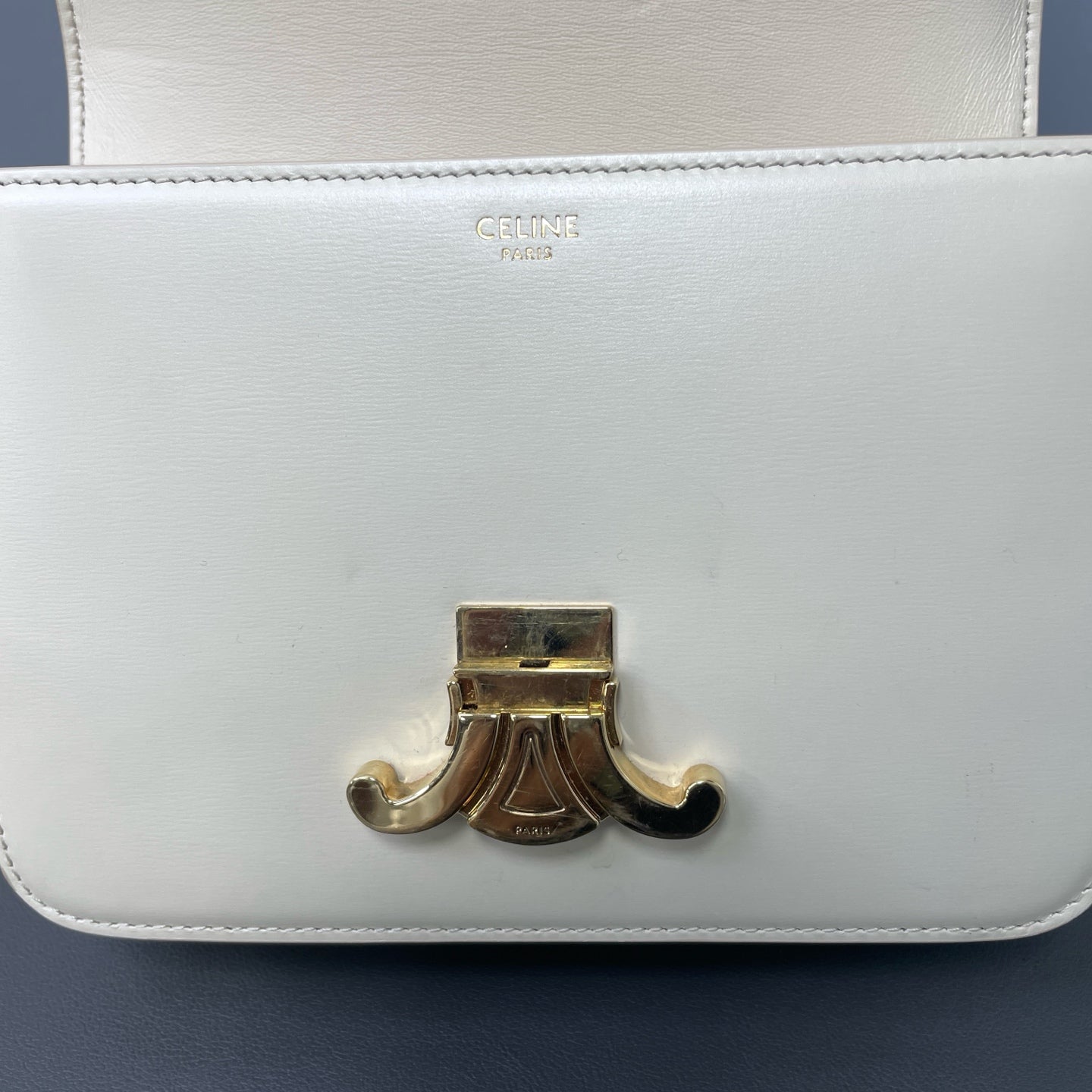 Celine Leather Gold Satchel