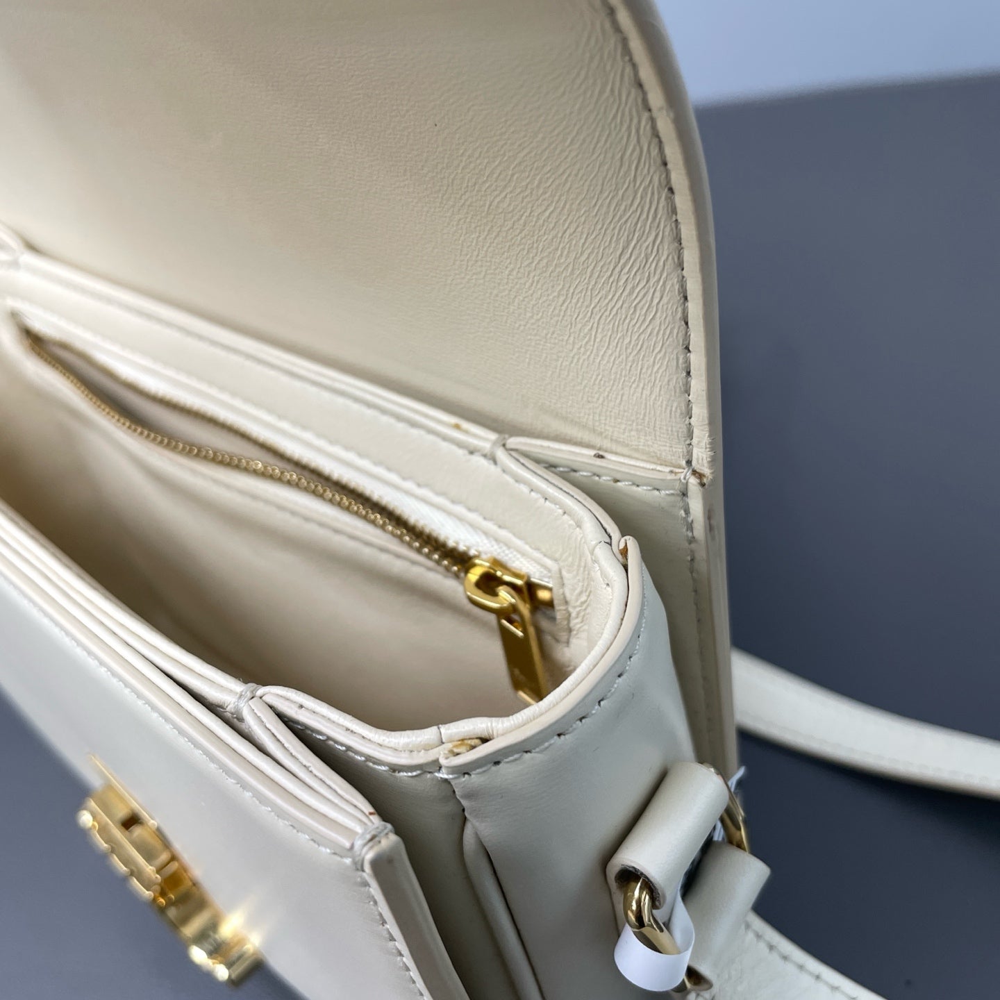 Celine Leather Gold Satchel
