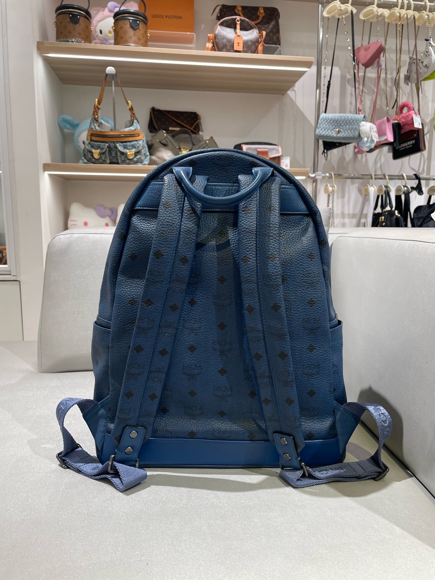 MCM Blue Backpack MMKAAVE32BK001