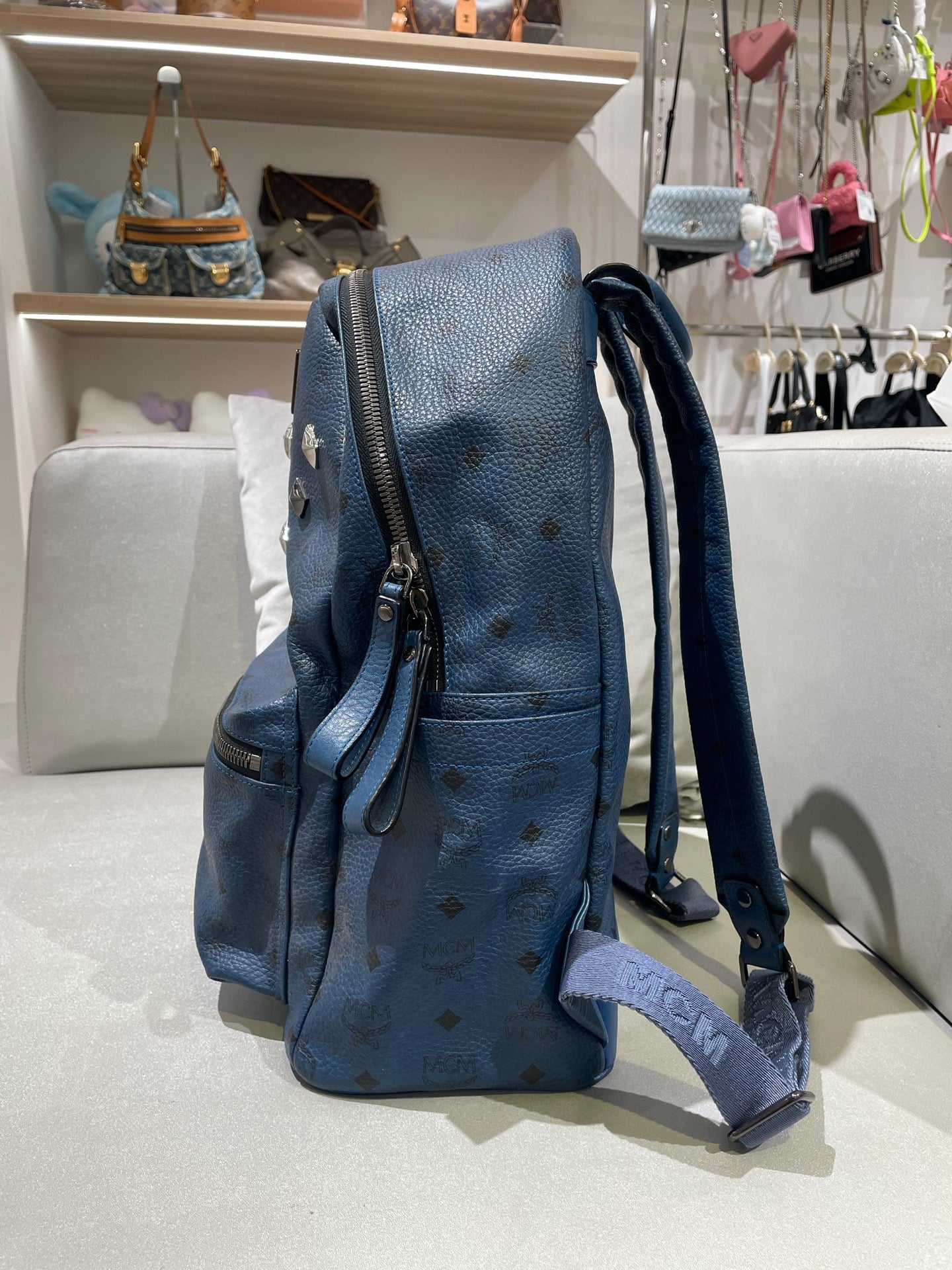 MCM Blue Backpack MMKAAVE32BK001