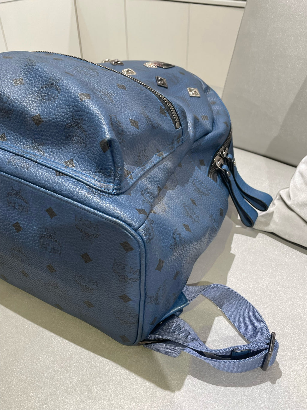 MCM Blue Backpack MMKAAVE32BK001
