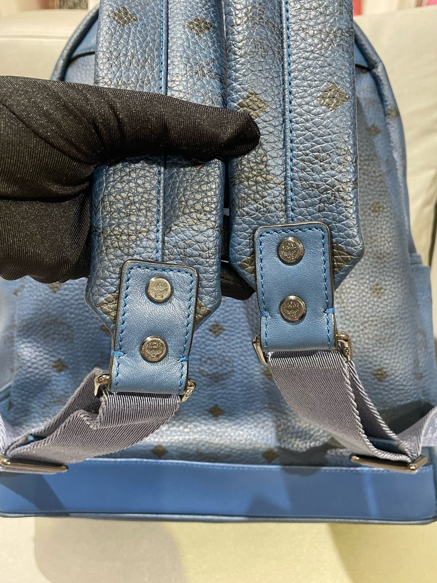 MCM Blue Backpack MMKAAVE32BK001