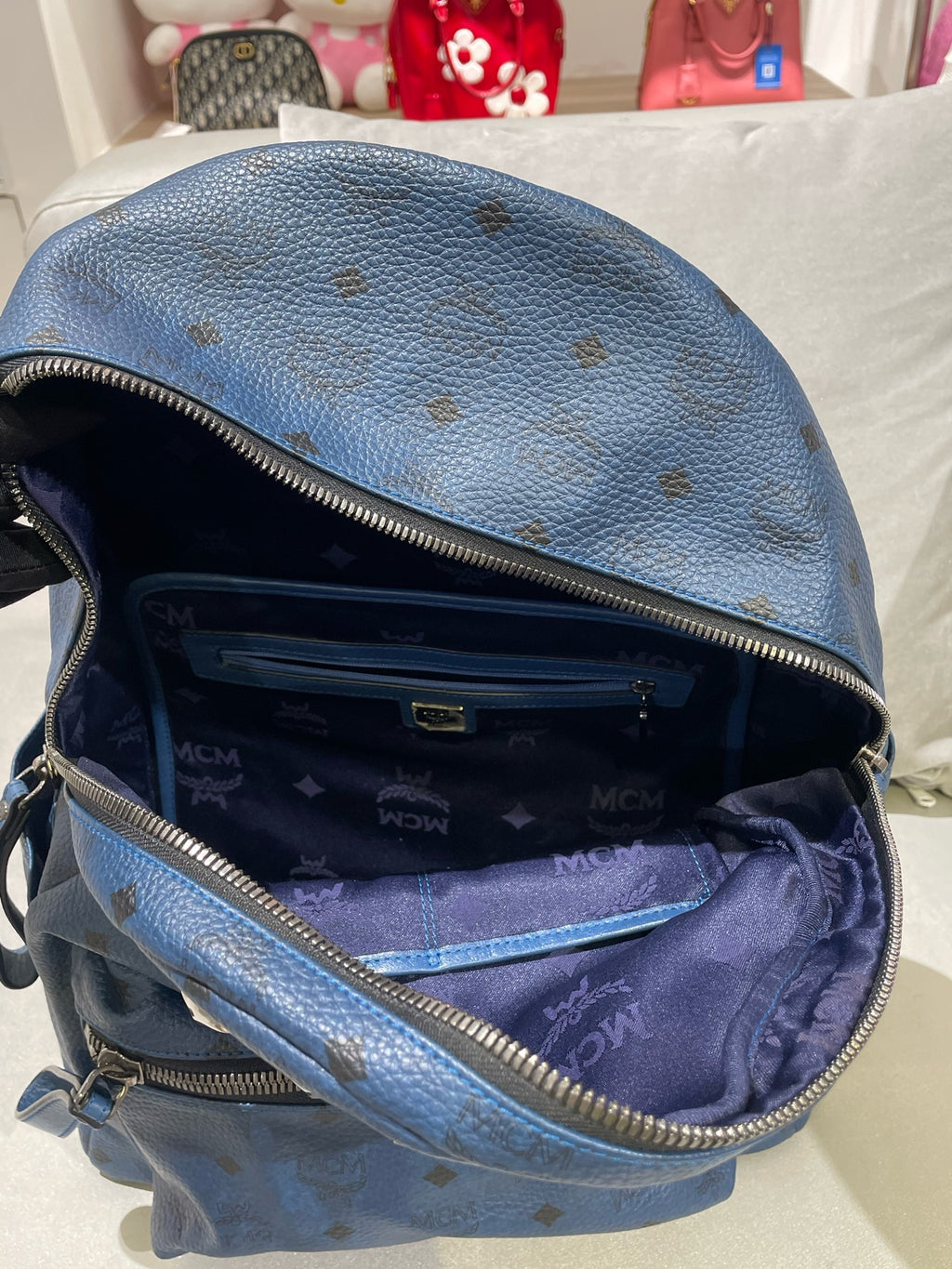 MCM Blue Backpack MMKAAVE32BK001