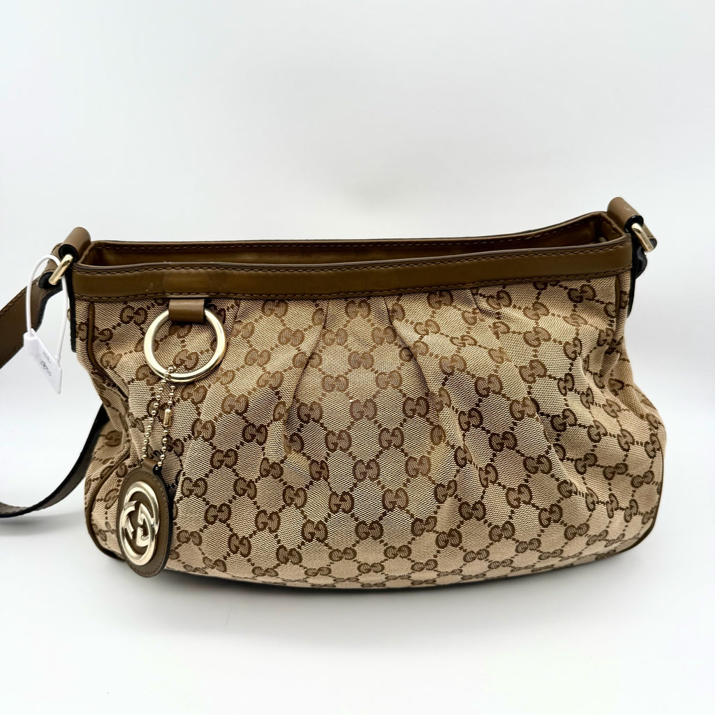 Gucci Canvas Brown Satchel