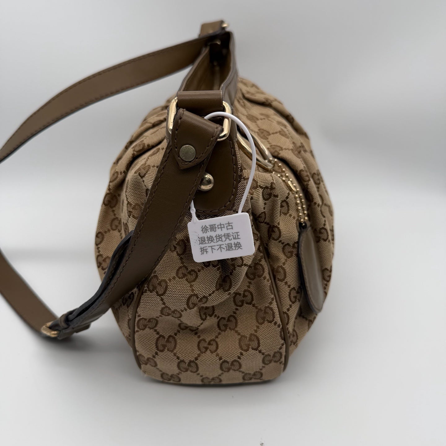Gucci Canvas Brown Satchel