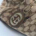 Gucci Canvas Brown Satchel