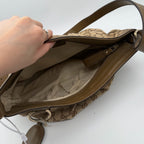 Gucci Canvas Brown Satchel