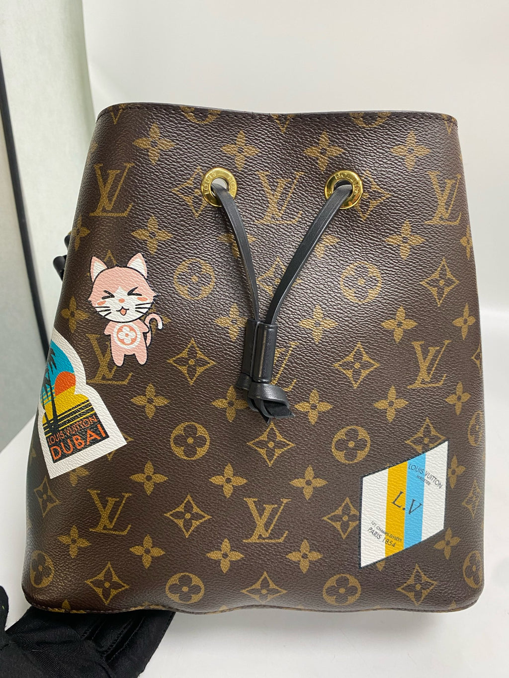 Louis Vuitton Canvas Black Bucket & Drawstring Bag