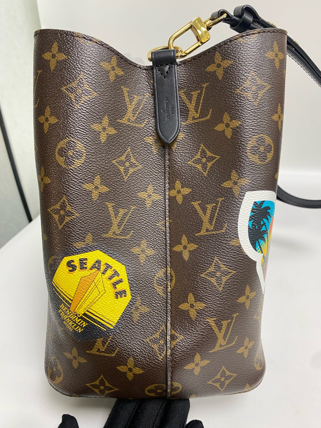Louis Vuitton Canvas Black Bucket & Drawstring Bag