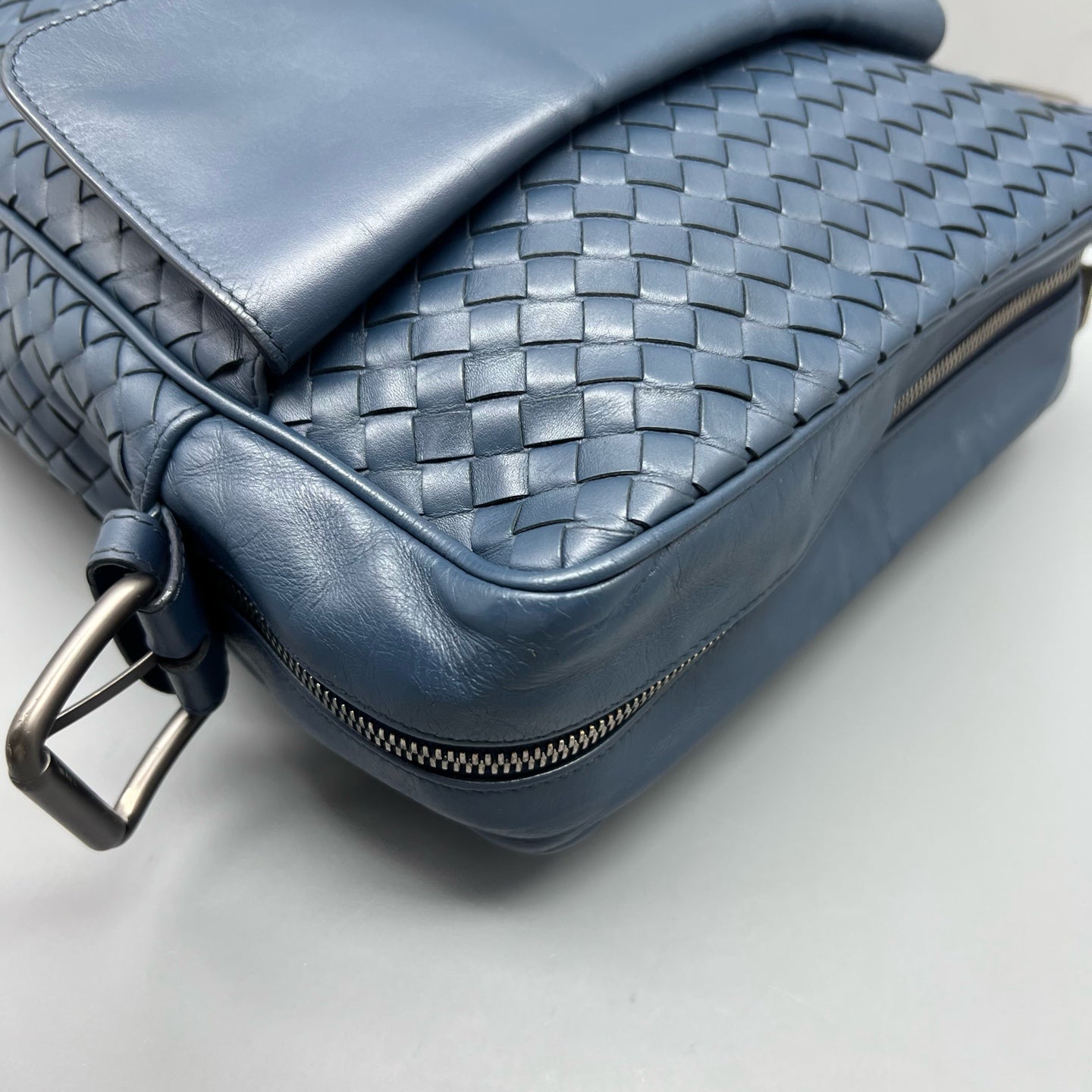 Bottega Veneta Blue Messenger Bag