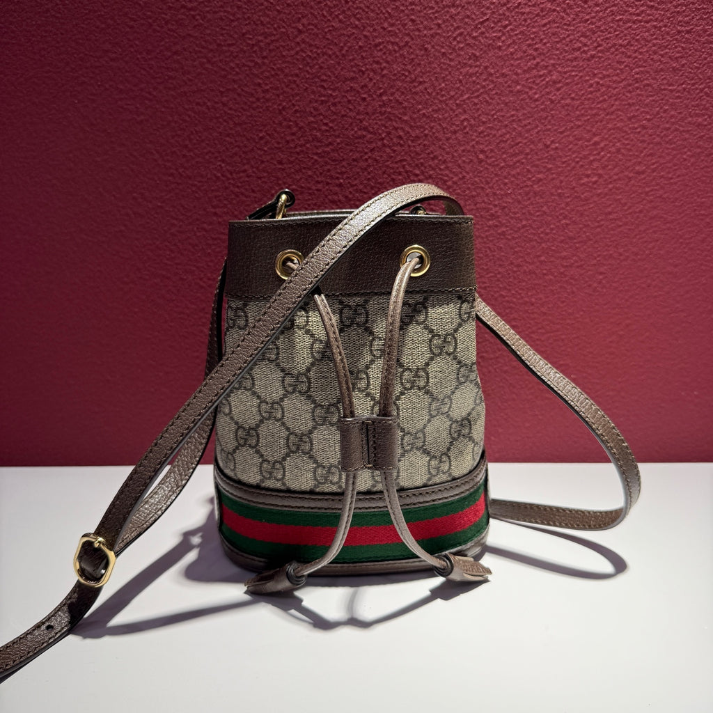 Gucci Ophidia Collection Canvas Beige Bucket & Drawstring Bag 15.5 cm (width) x 19 cm (height) x 9 cm (depth) 550620 96I3B 8745
