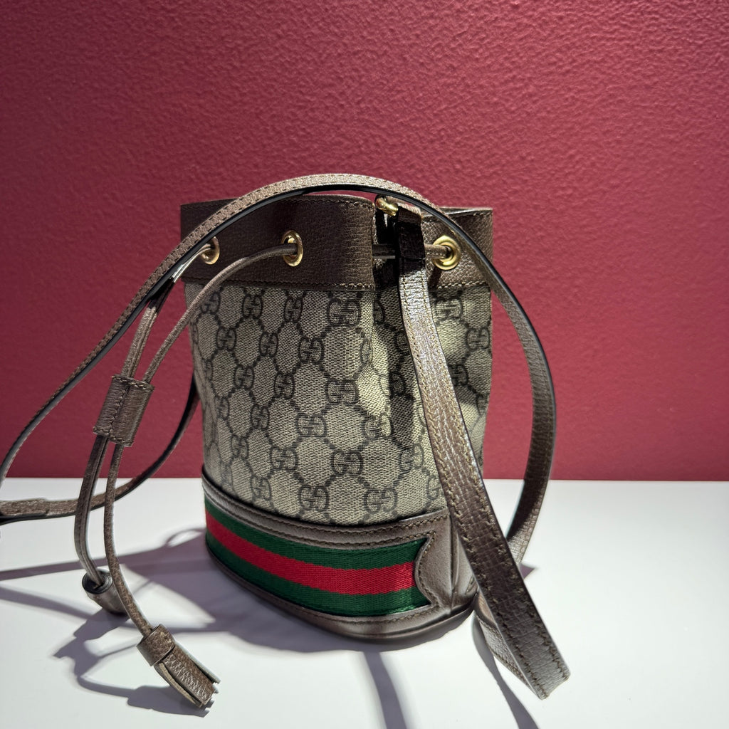 Gucci Ophidia Collection Canvas Beige Bucket & Drawstring Bag 15.5 cm (width) x 19 cm (height) x 9 cm (depth) 550620 96I3B 8745
