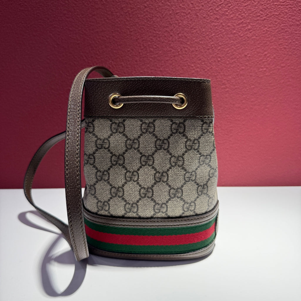 Gucci Ophidia Collection Canvas Beige Bucket & Drawstring Bag 15.5 cm (width) x 19 cm (height) x 9 cm (depth) 550620 96I3B 8745
