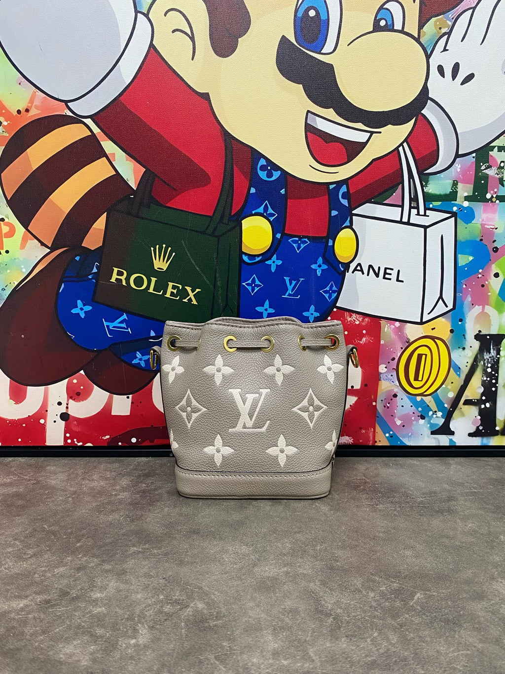 Louis Vuitton Leather Gold Bucket & Drawstring Bag