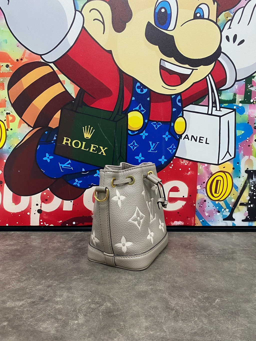 Louis Vuitton Leather Gold Bucket & Drawstring Bag
