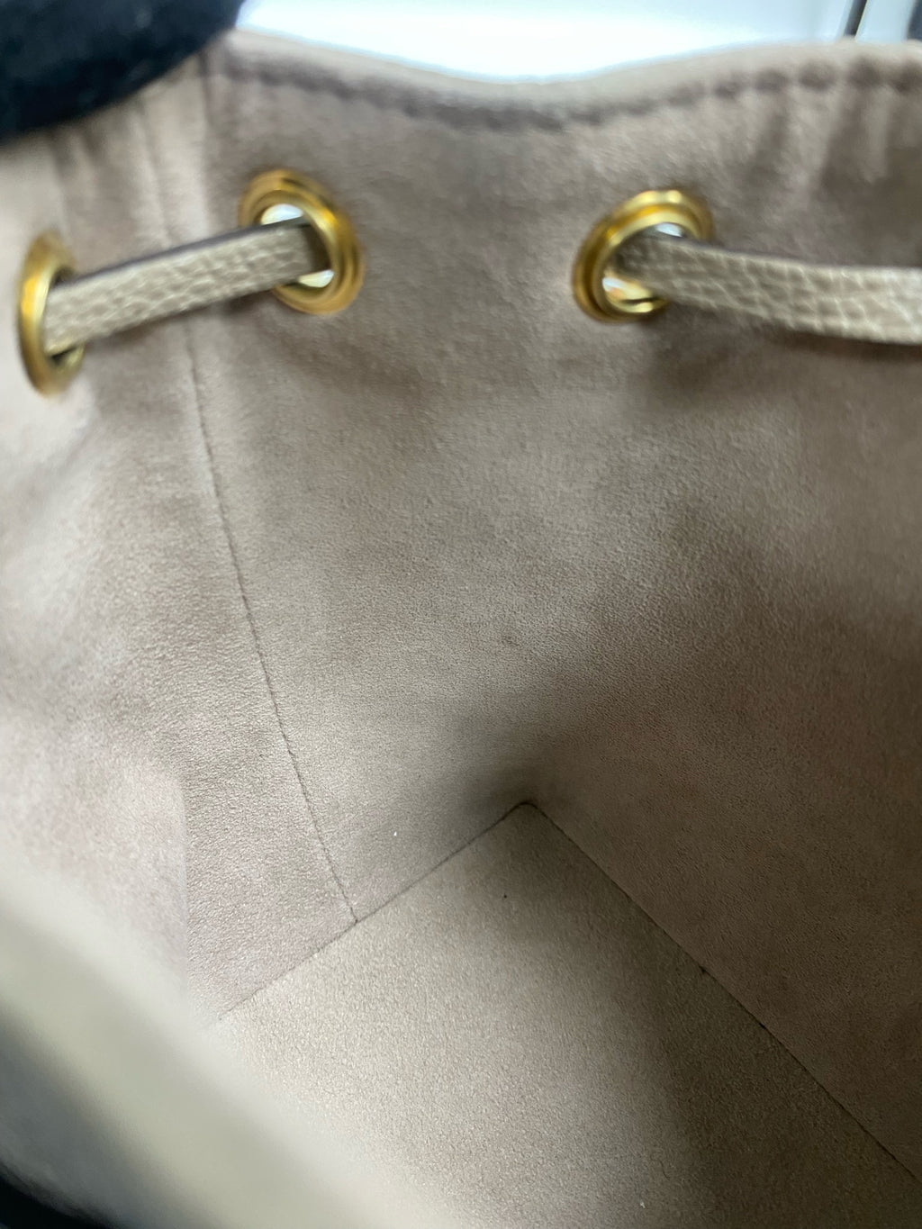 Louis Vuitton Leather Gold Bucket & Drawstring Bag