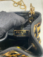 PRADA Printed leather mini clutch bag 1NR016_2C7B_F0151